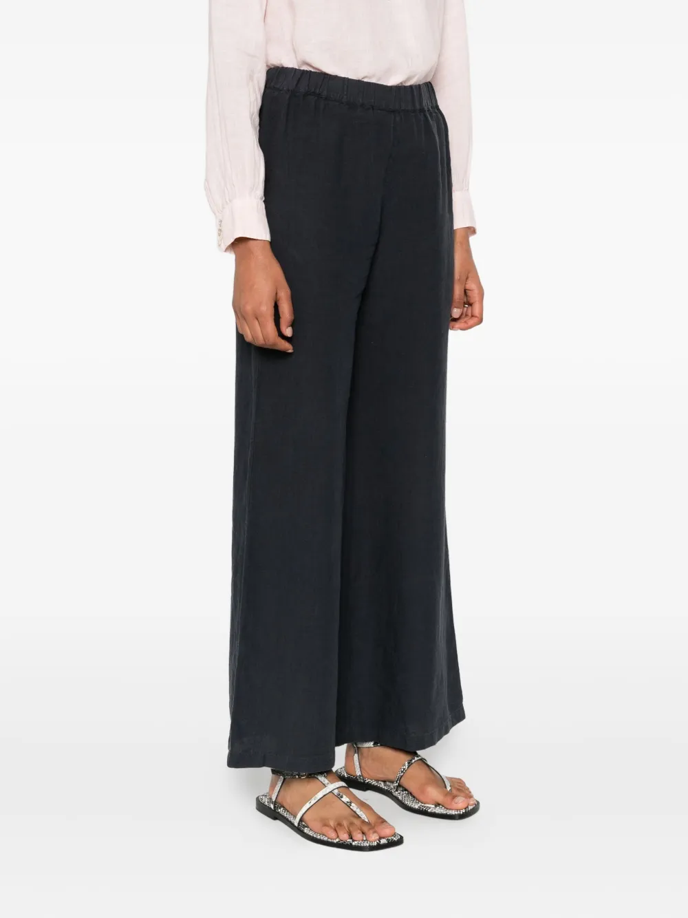 120% Lino Linen Trousers In Black