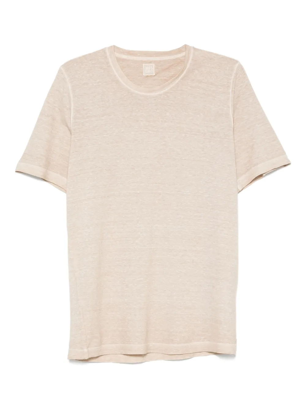 120% Lino linen crew-neck T-shirt Beige