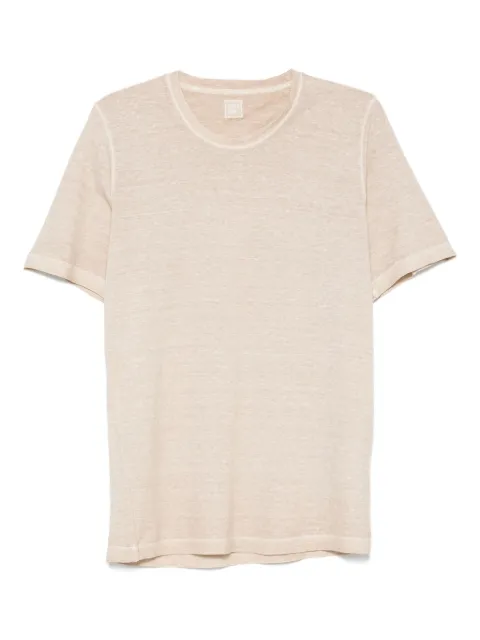 120% Lino camiseta con cuello redondo