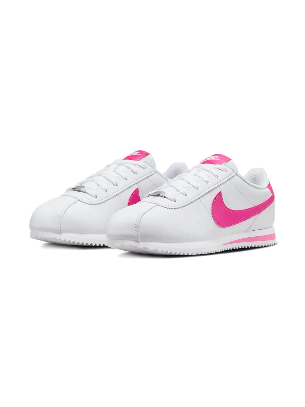 Nike Kids Cortez "White Laser Fuchsia" sneakers