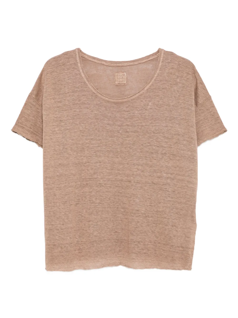120% Lino raw-edge linen T-shirt | Brown | Image 1