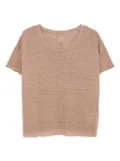 120% Lino raw-edge linen T-shirt - Brown