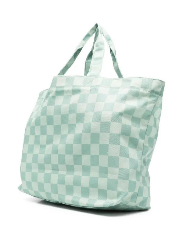 Maison Kitsuné checkerboard-print Tote Bag Green FARFETCH ID