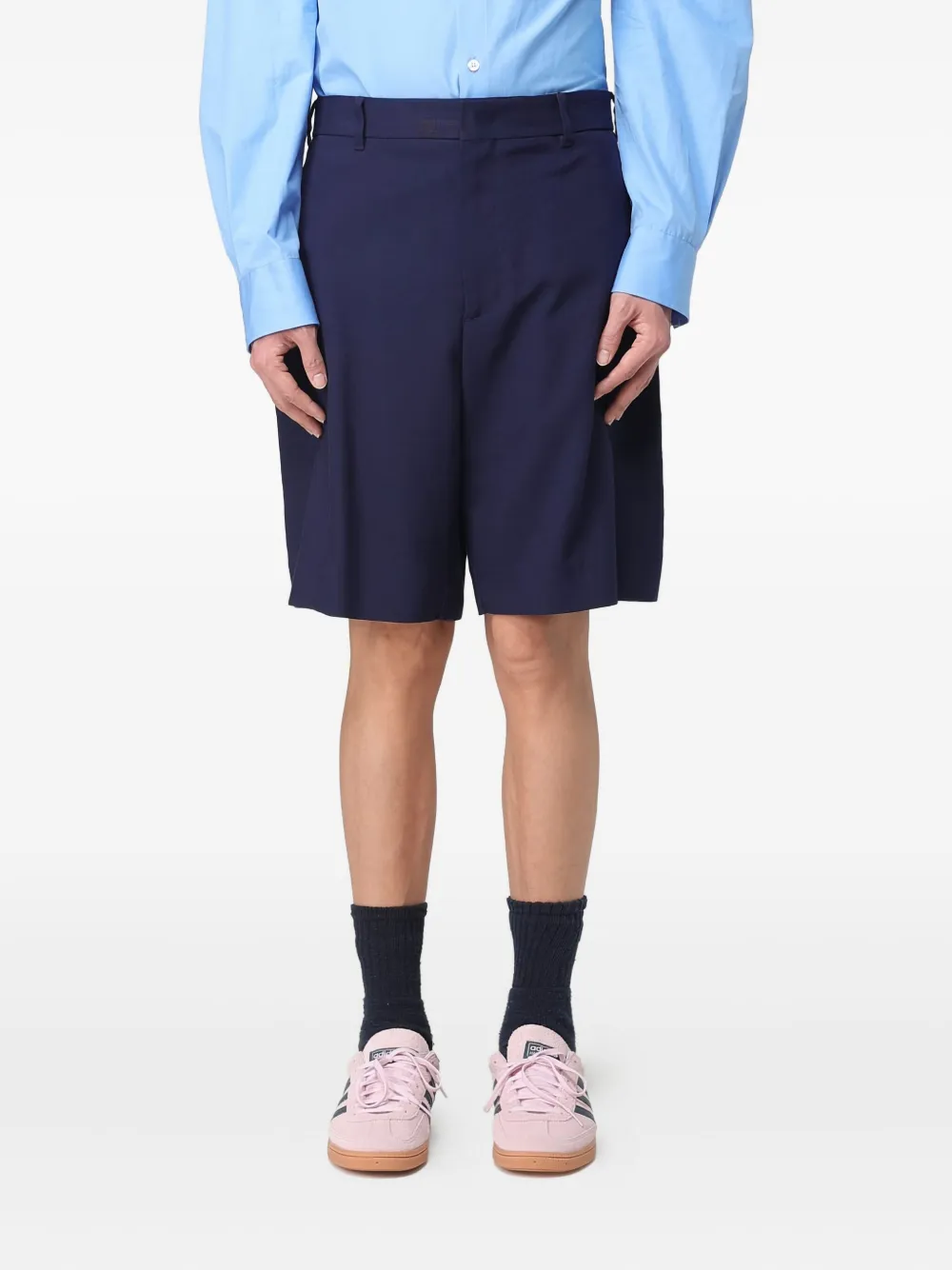 Msgm Casual Shorts With Pockets And Belt Loops In Blue