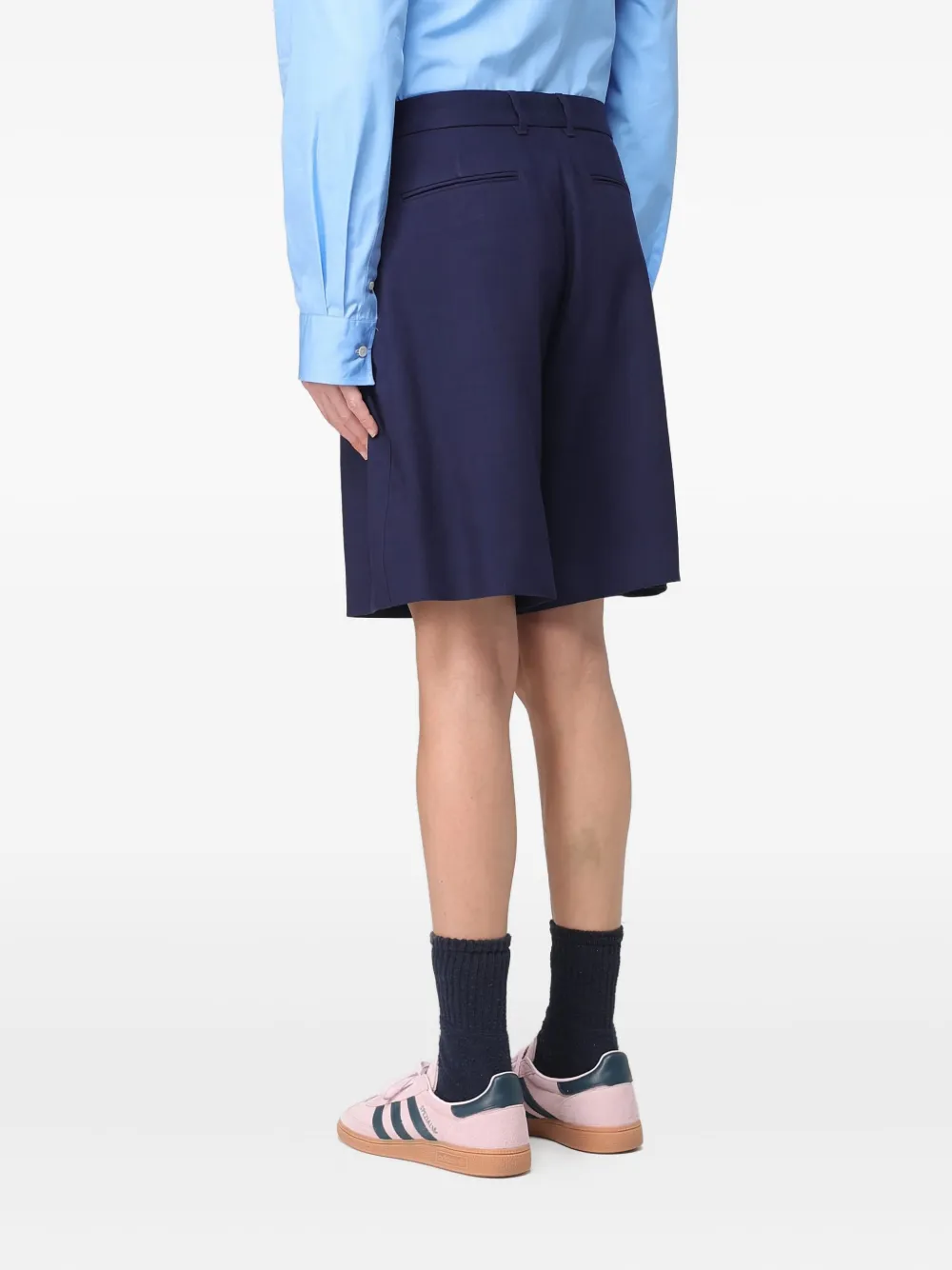 Msgm Casual Shorts With Pockets And Belt Loops In Blue