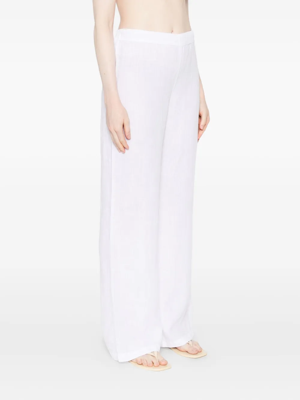 120% Lino Linen Trousers In White