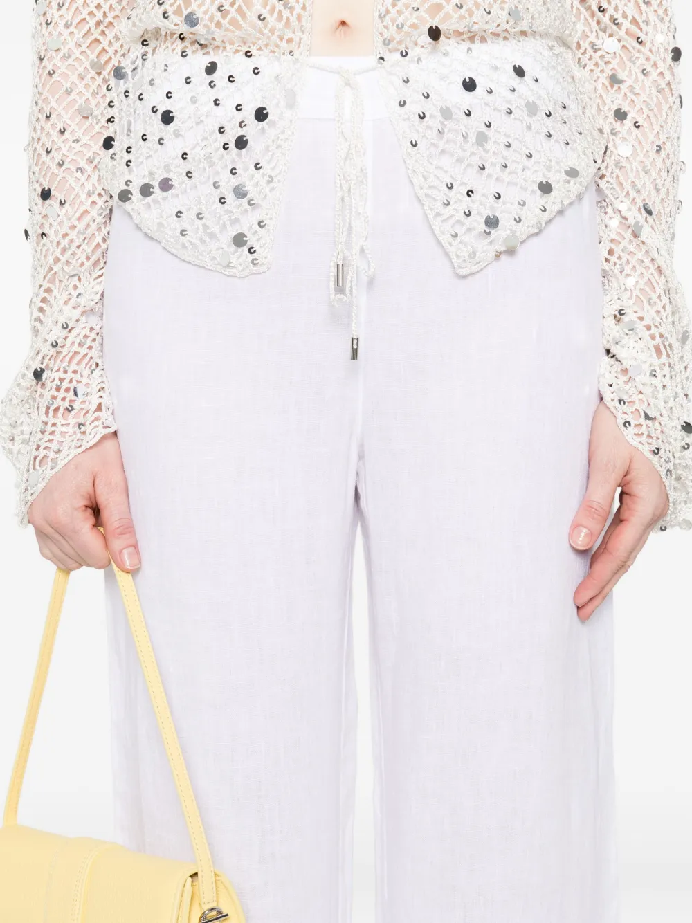 120% Lino Linen Trousers In White