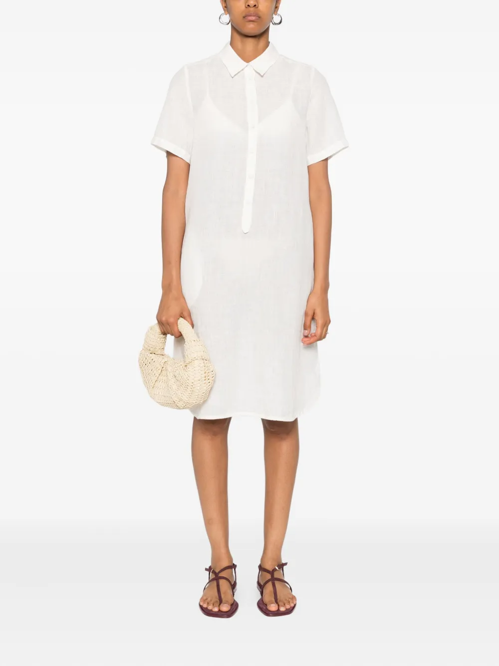 120% Lino Linnen jurk - Beige