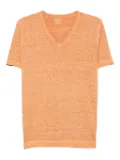 120% Lino V-neck short-sleeve T-shirt - Orange