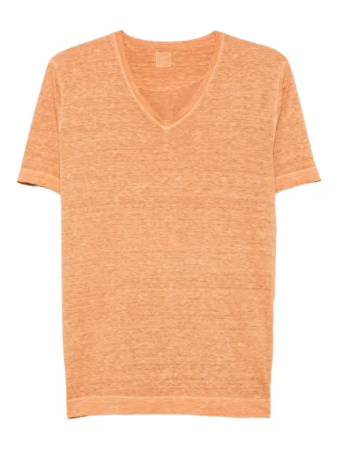 120% Lino V-neck short-sleeve T-shirt