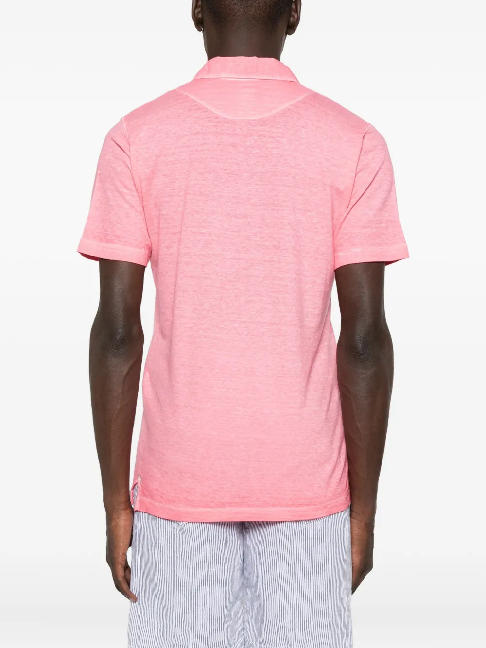 120% Lino short-sleeved polo shirt Roze