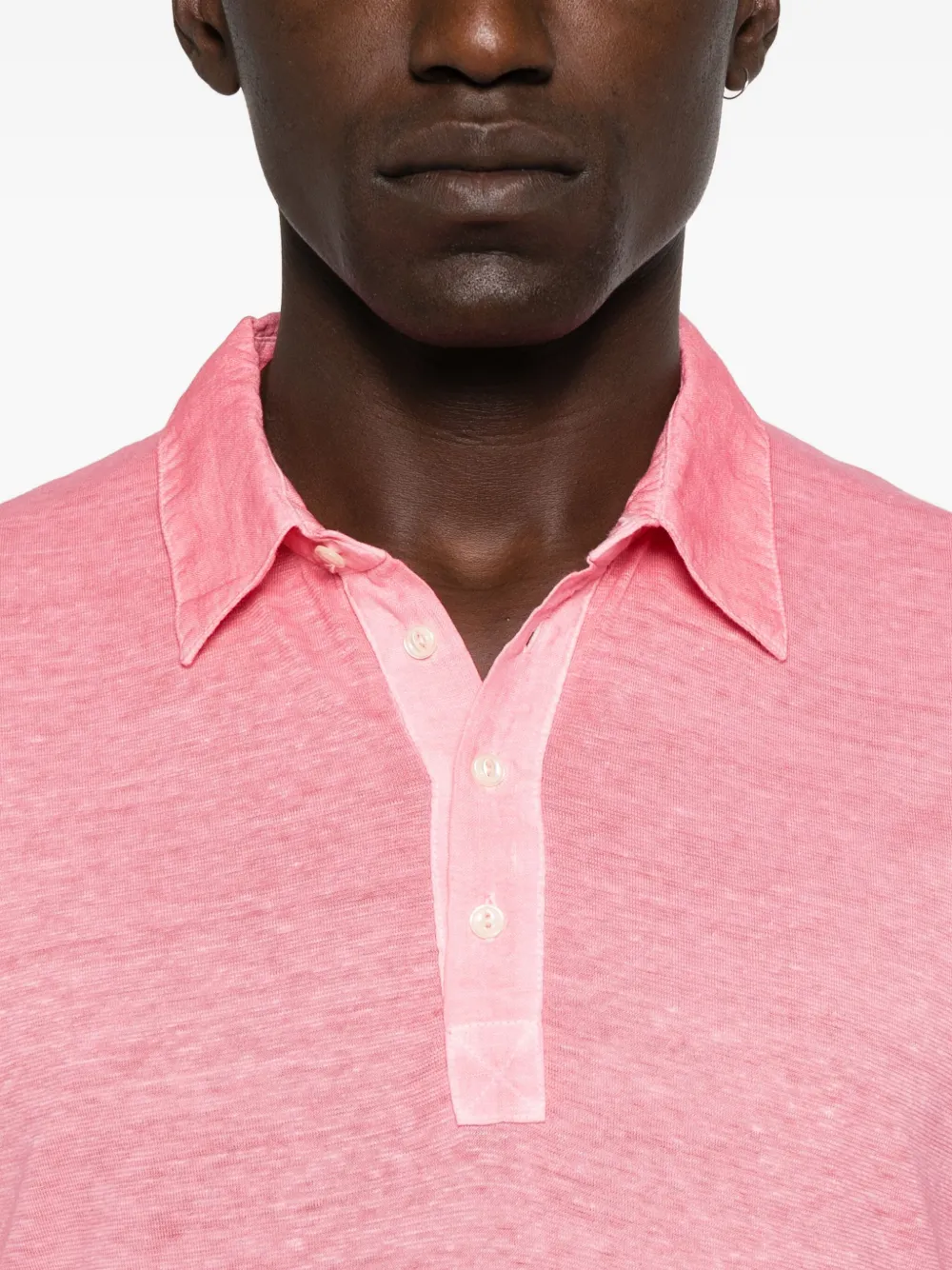 120% Lino short-sleeved polo shirt Roze