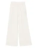 120% Lino elastic-waist wide-leg trousers - White