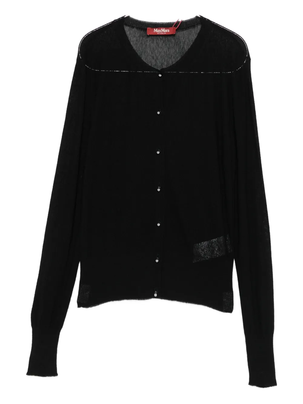 Max Mara Button-detailed Cardigan In Black