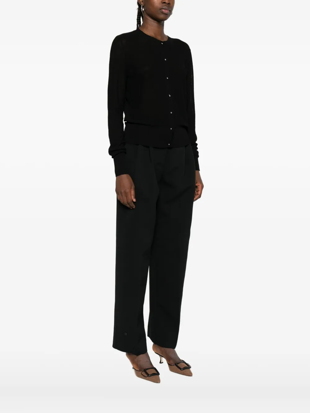 Max Mara Button-detailed Cardigan In Black