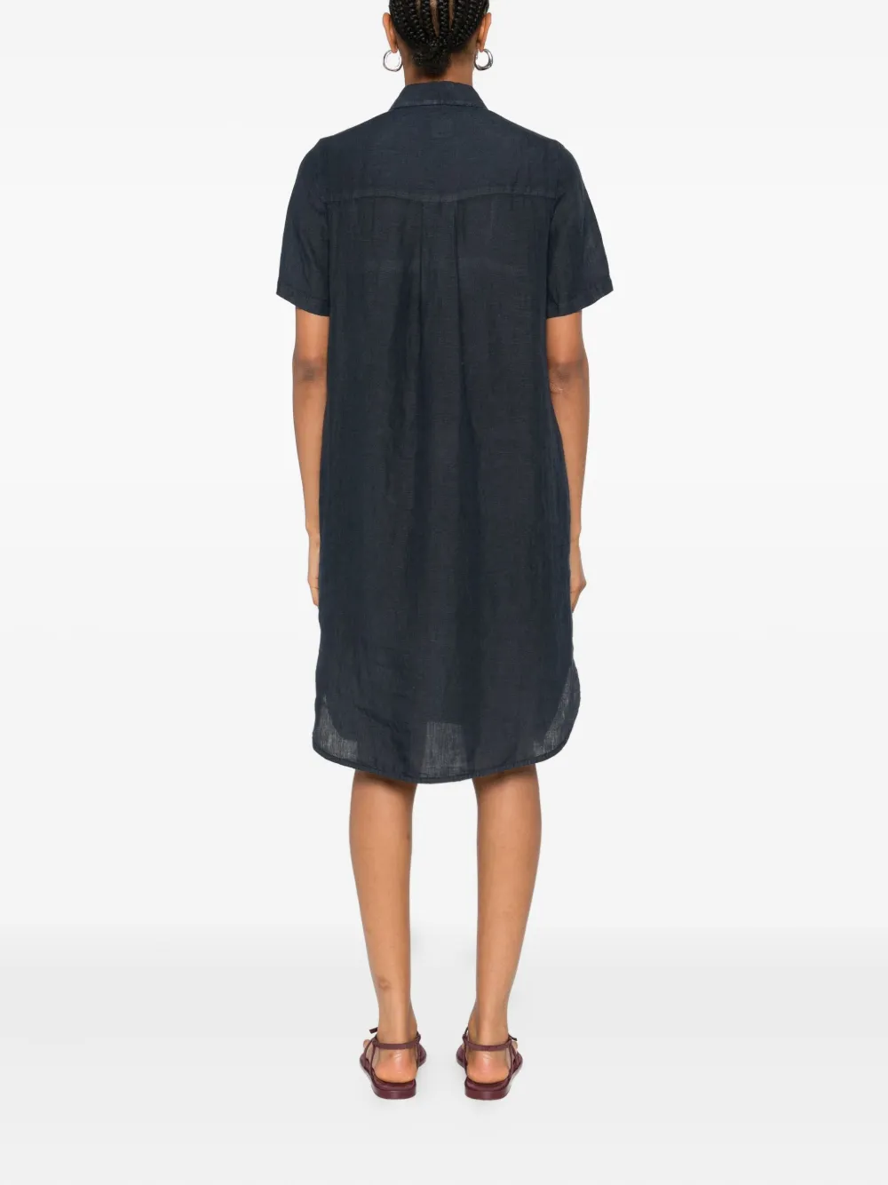 120% Lino Linen Dress In Black