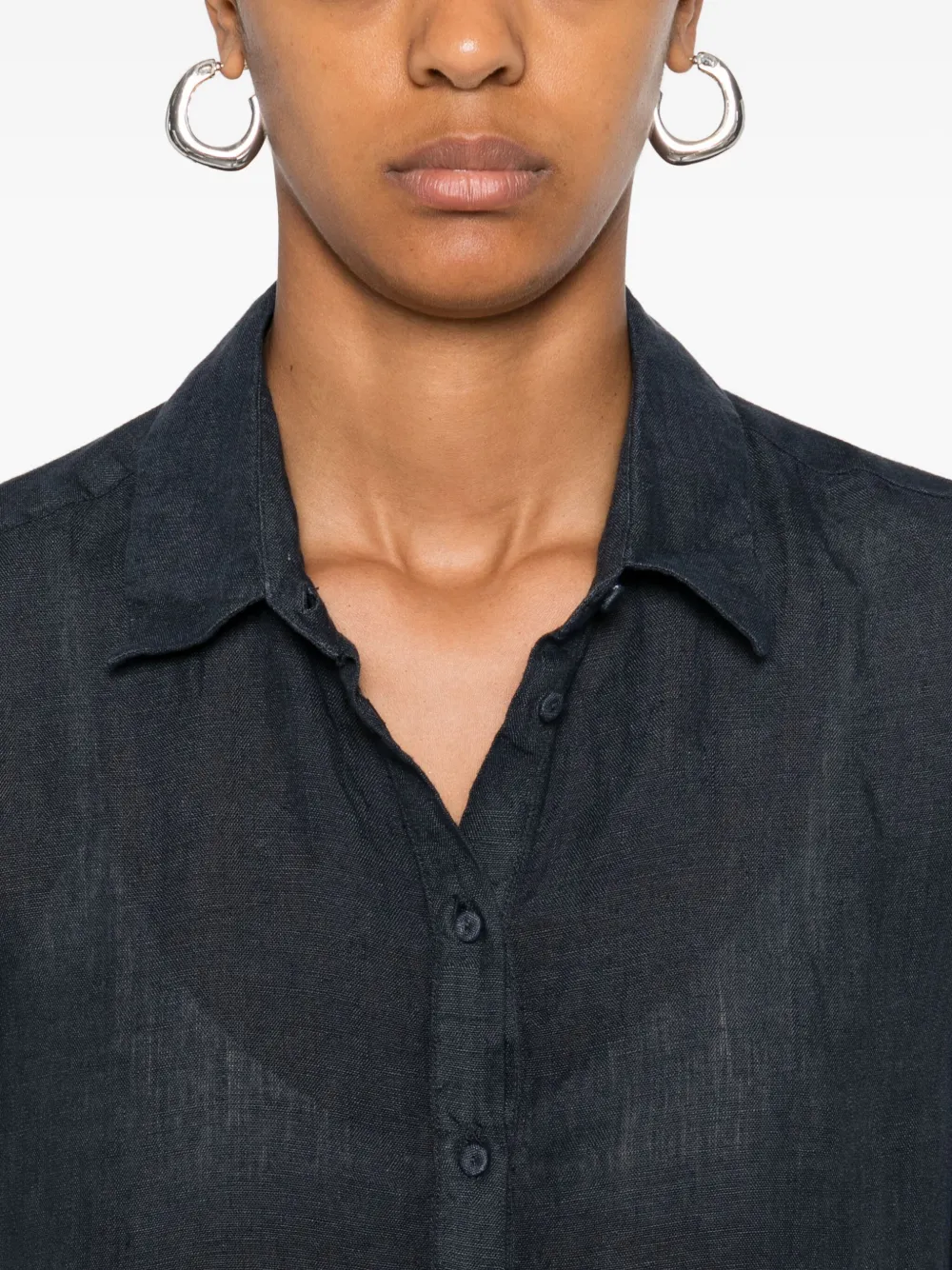 120% Lino Linen Dress In Black