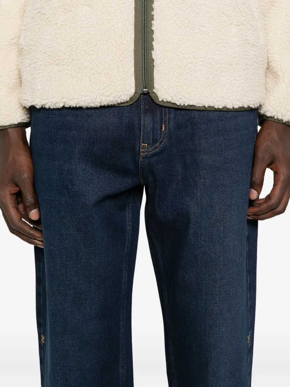 Daily Paper embroidered side-detail jeans Blauw