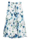 120% Lino floral-print skirt - White