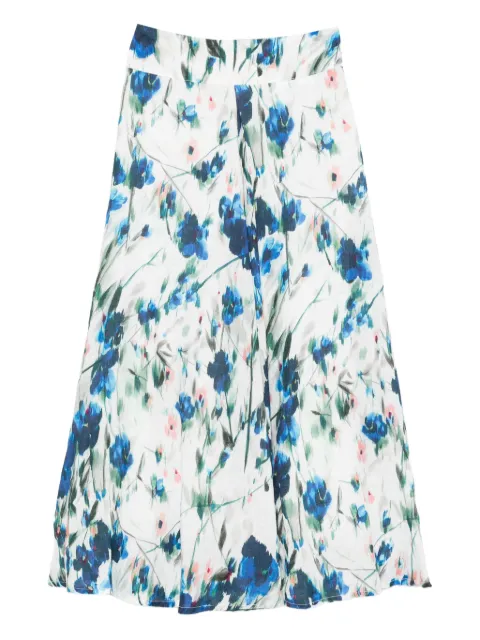 120% Lino floral-print skirt