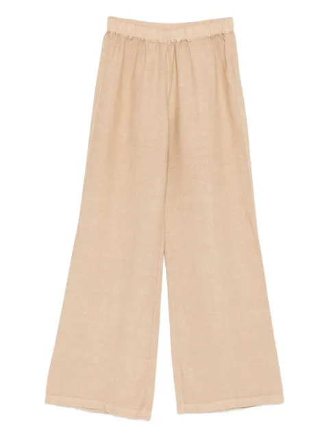 120% Lino elastic-waist linen trousers