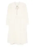 120% Lino patterned-jacquard dress - Yellow