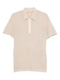 120% Lino short-sleeve buttoned polo shirt - Neutrals
