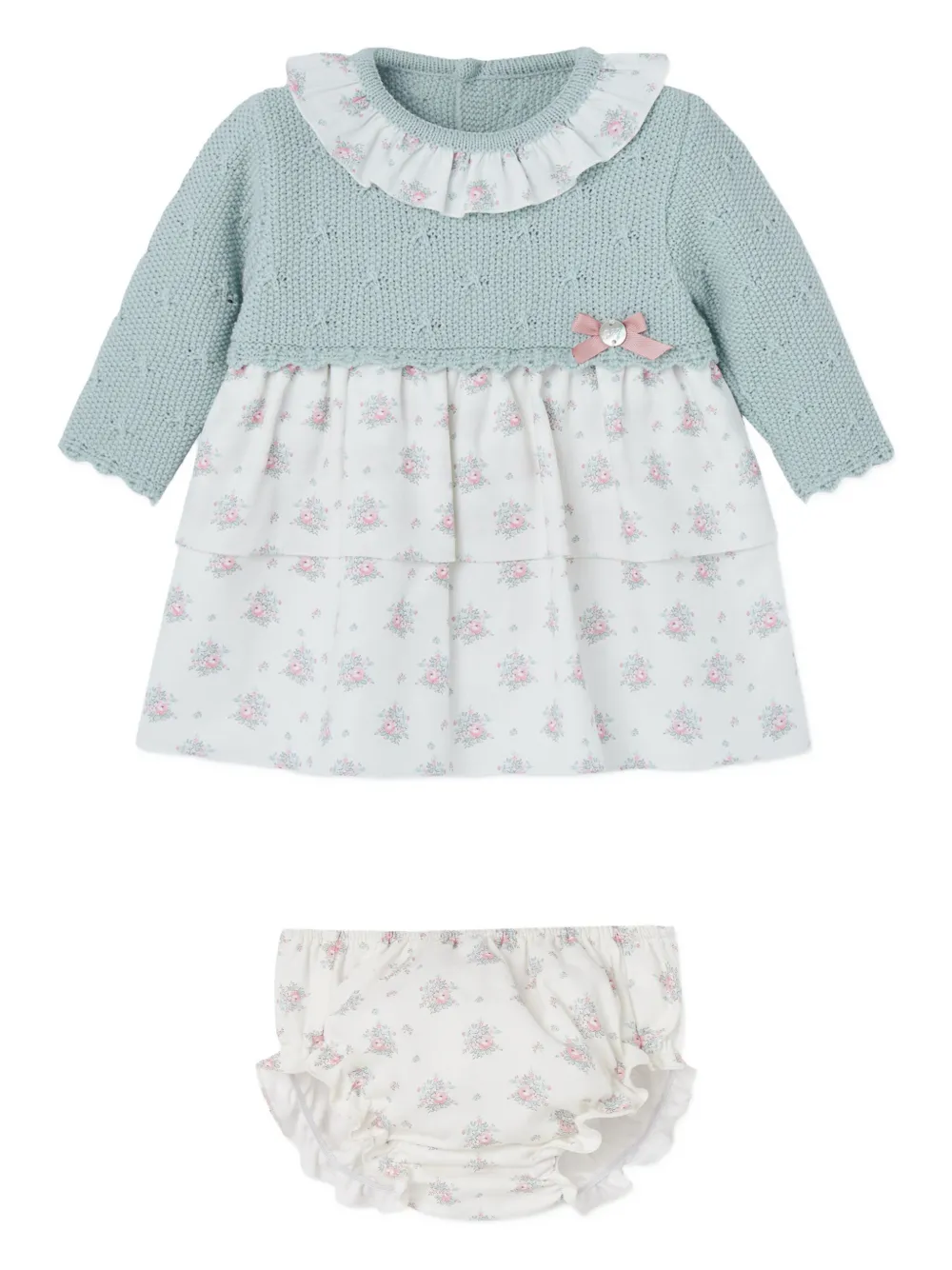 Paz Rodriguez Jurkset met bloe print Groen