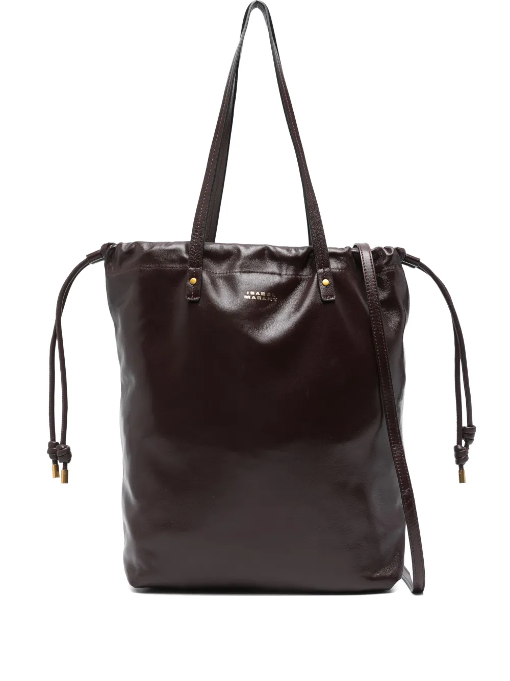ISABEL MARANT Silven drawstring leather shoulder bag Rood