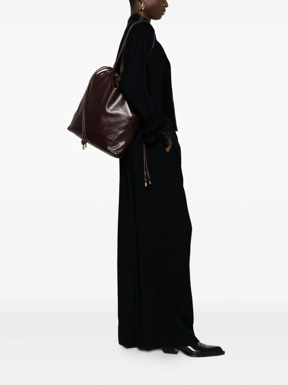 ISABEL MARANT Silven drawstring leather shoulder bag - Rood