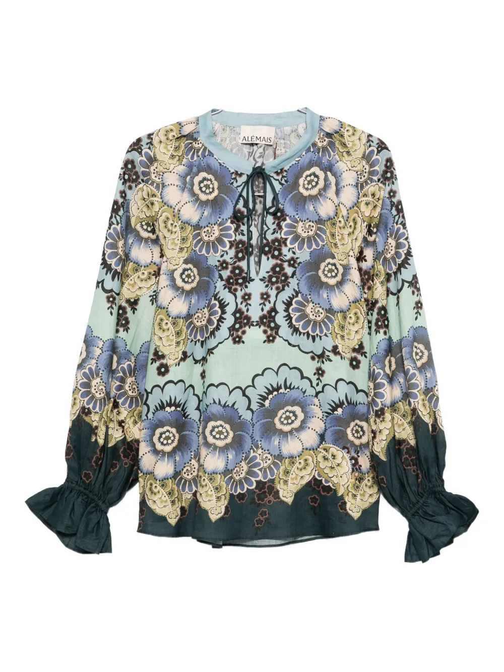 Alemais Madalena Relaxed Balloon-sleeve Blouse In Blue