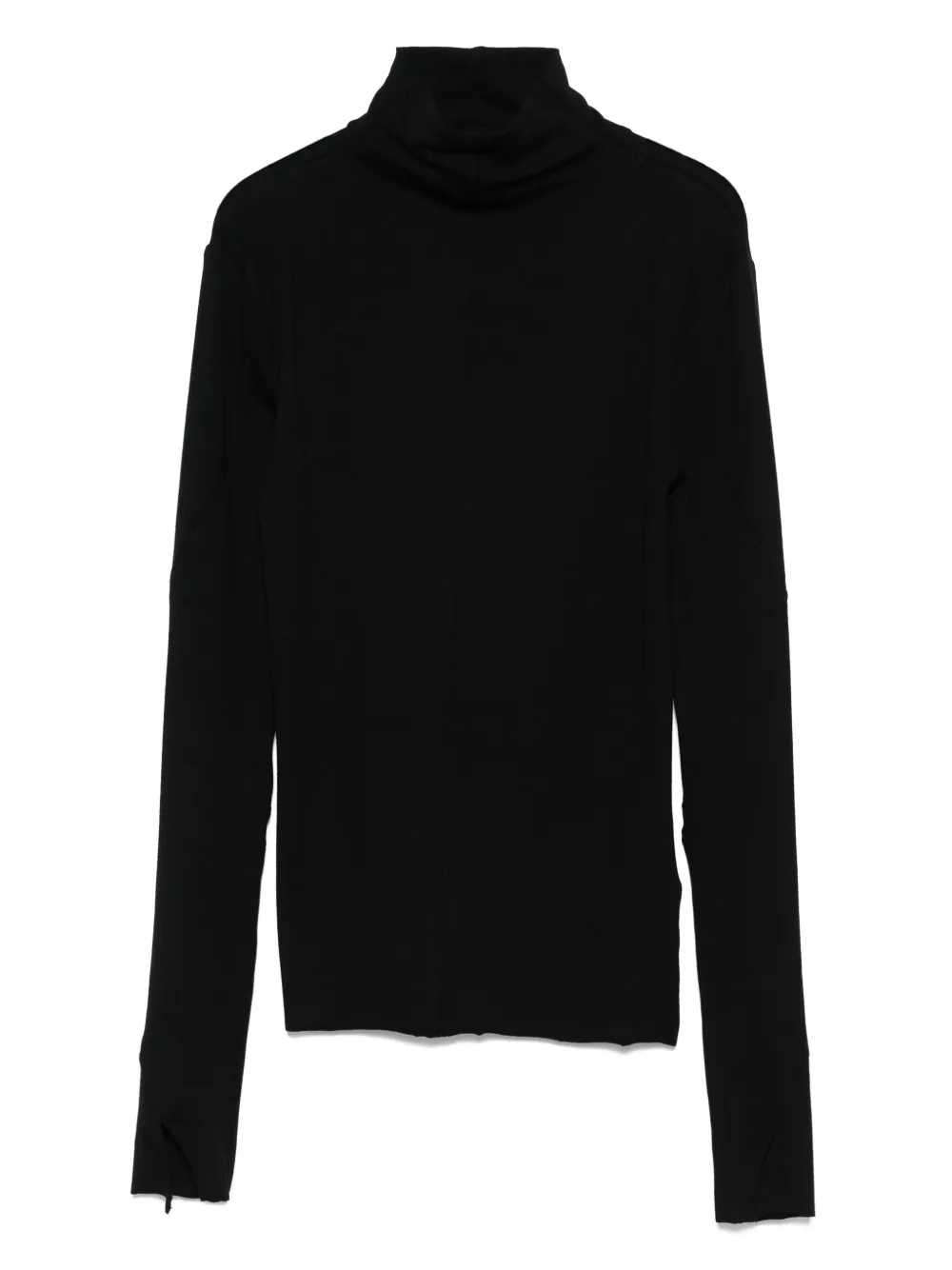 Thom Krom Top met hoge hals en lange mouwen Zwart