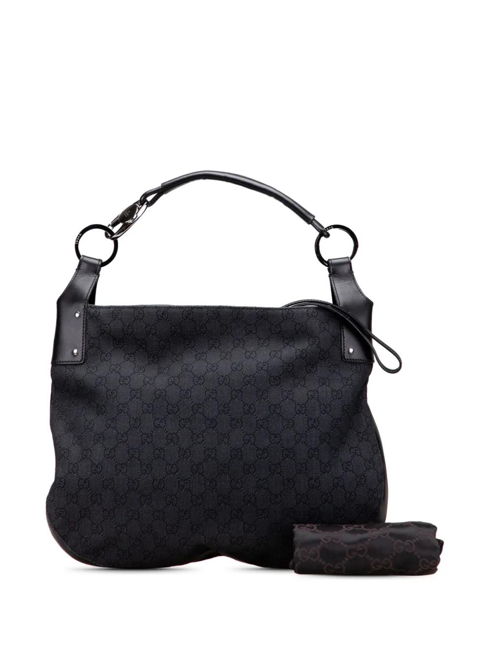 Gucci Pre-Owned 2000-2015 Large GG Denim Horsebit Classic Ring hobo Gucci Pre-Owned 2000-2015 Large GG Denim Horsebit Classic Ring hobo