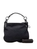Gucci Pre-Owned 2000-2015 Large GG Denim Horsebit Classic Ring hobo bag - Black