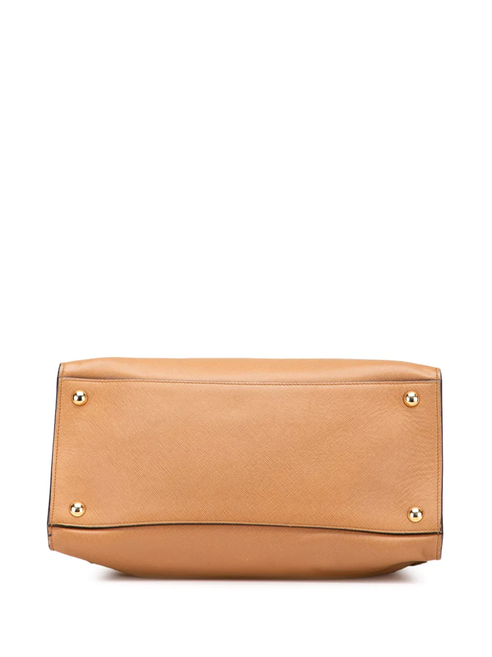 Pre-owned Prada 2000-2025 Saffiano Soft Triple Pocket Satchel In Brown