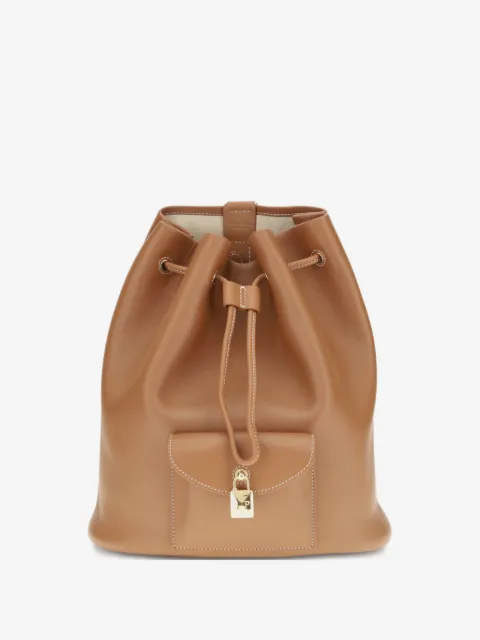 Loro Piana 드로스트링 레더 백팩