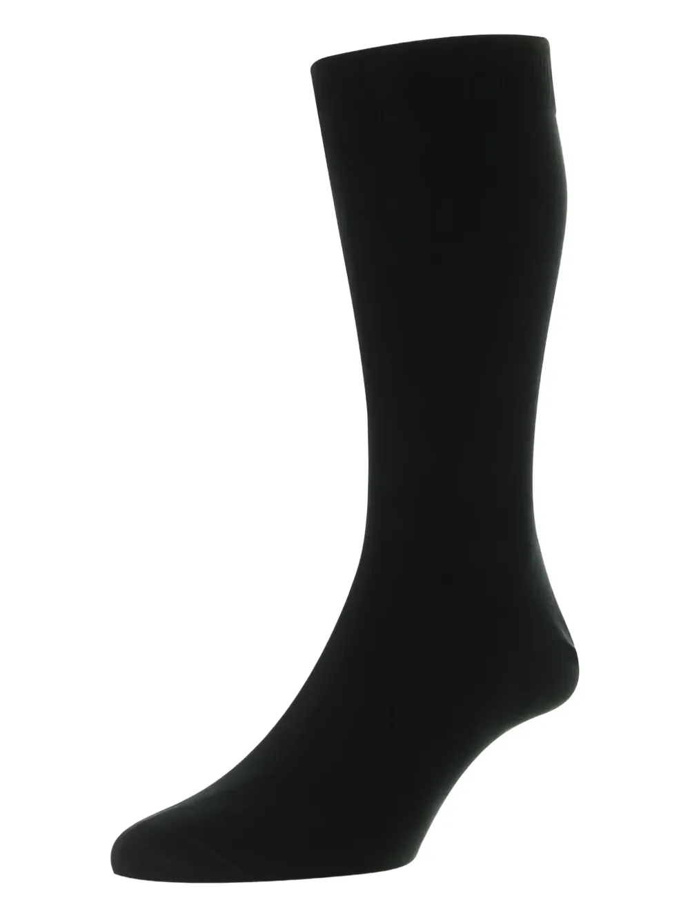 Pantherella Solid Wool Half-calf Socks In Black