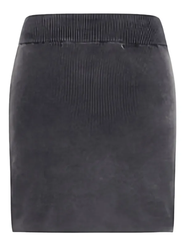 Alexander Wang Ribbed Logo-embossed Skirt in Black
