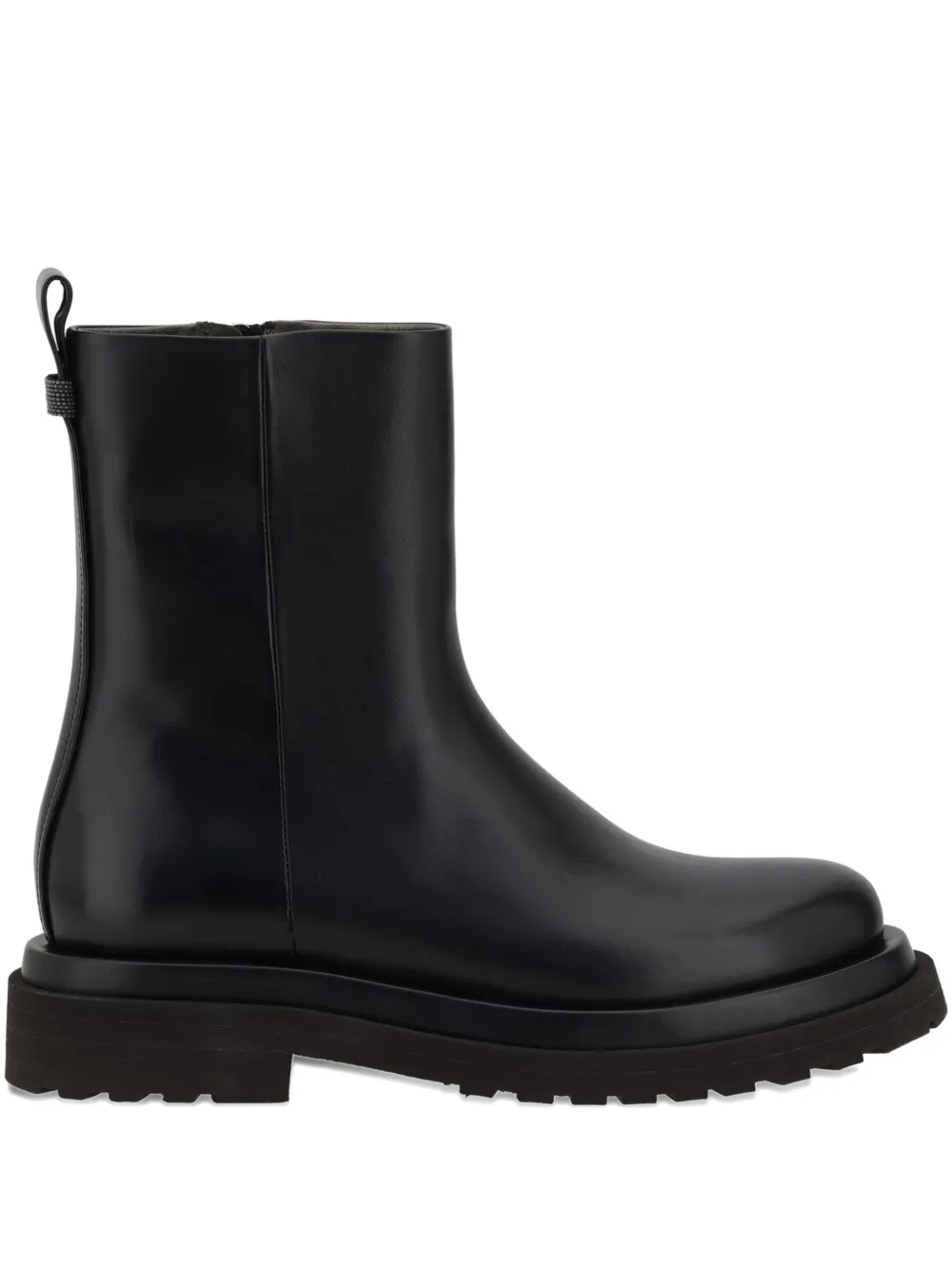 Brunello Cucinelli zip-detail block-heel boots Black