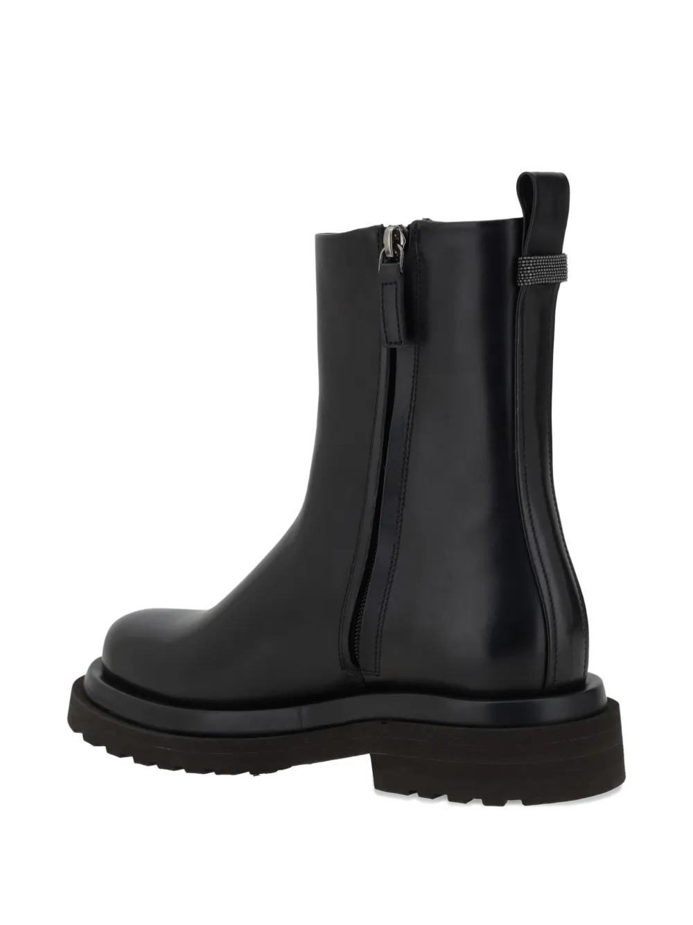 Brunello Cucinelli zip-detail block-heel boots Black