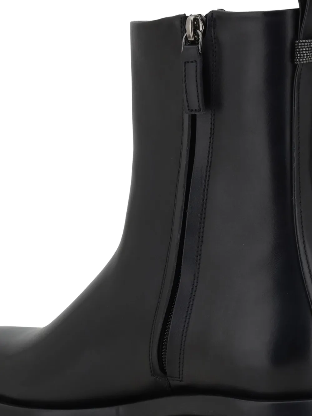 Brunello Cucinelli Laarzen met blokhak en ritsdetail Zwart