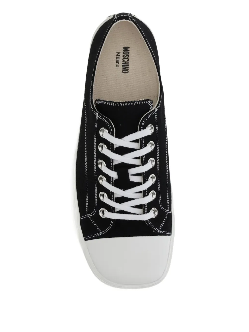 Moschino lace-up canvas sneakers Black