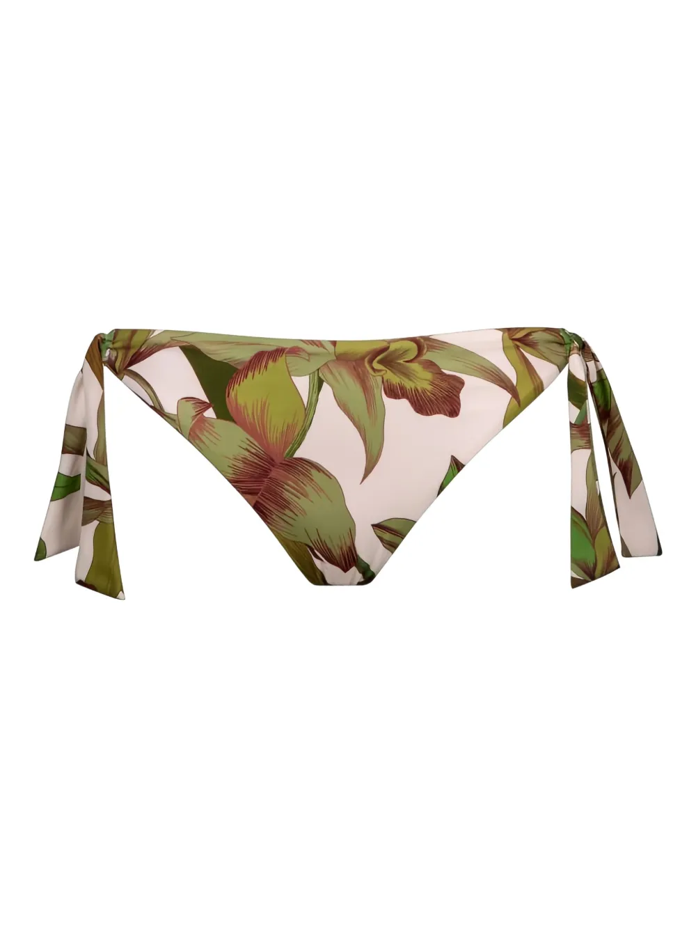 Maryan Mehlhorn Slip bikini a fiori con laccetti - Verde