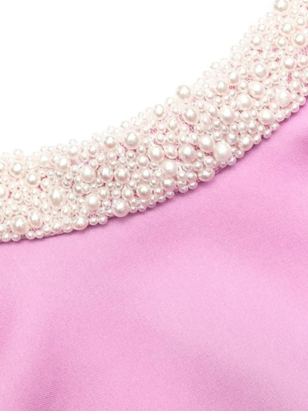 Self-Portrait Mini-jurk met ronde hals Roze