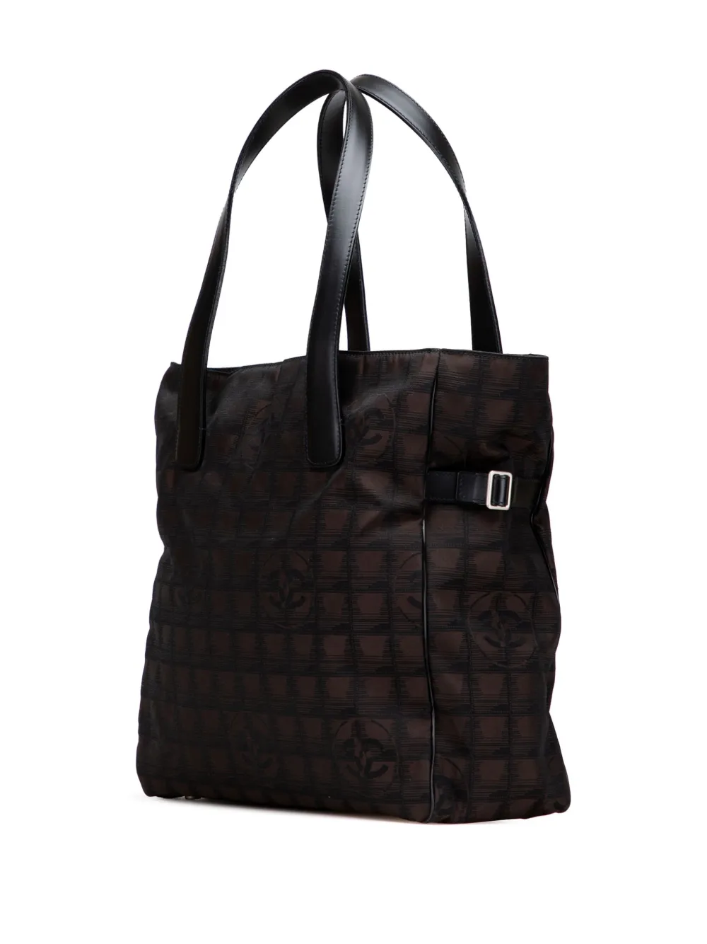 Pre-owned Chanel 2004-2005 New Travel Line Nylon Tote Bag In Brown