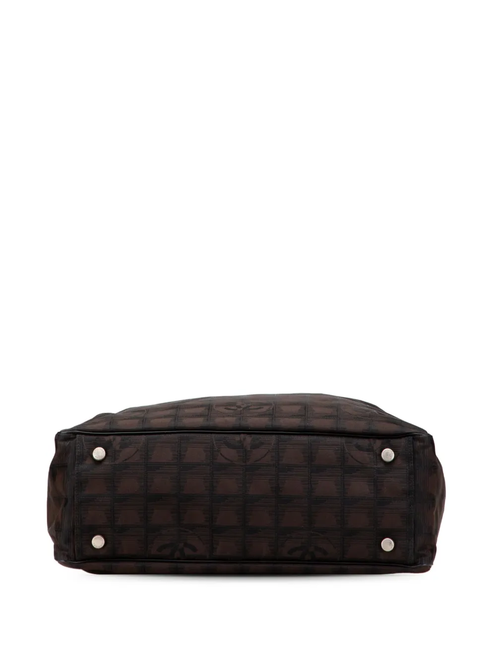 Pre-owned Chanel 2004-2005 New Travel Line Nylon Tote Bag In Brown
