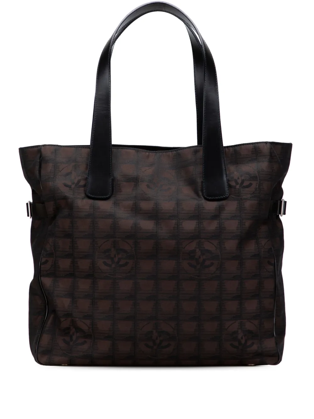 Pre-owned Chanel 2004-2005 New Travel Line Nylon Tote Bag In Brown