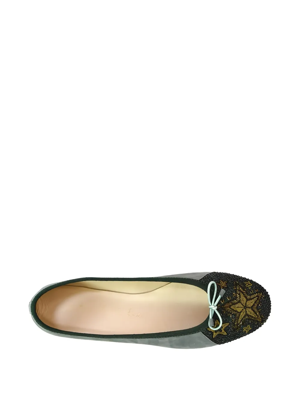 Meher Kakalia Starry Night Embroidered-toe Ballet Flats In Gray