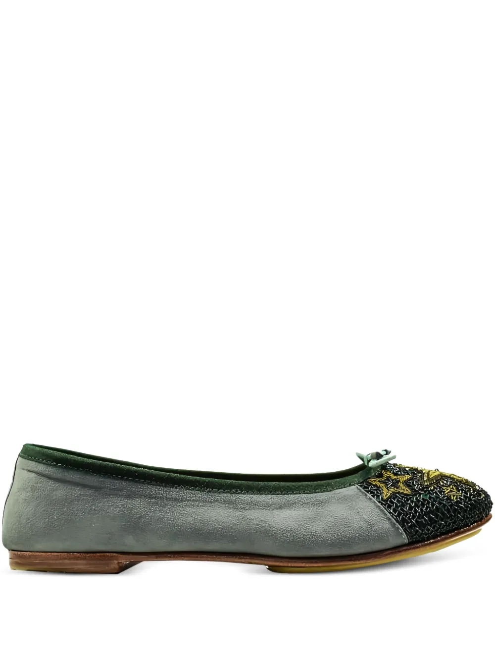 Meher Kakalia Starry Night embroidered-toe ballet flats - Grigio
