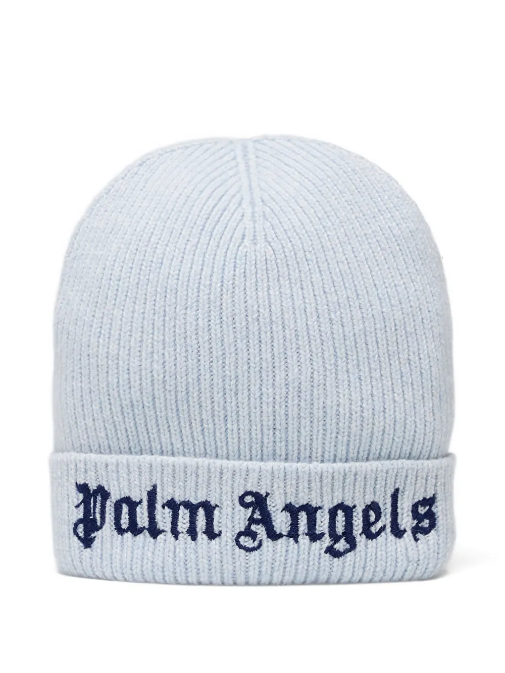 Palm Angels Kids logo-embroidered knit beanie - Blu